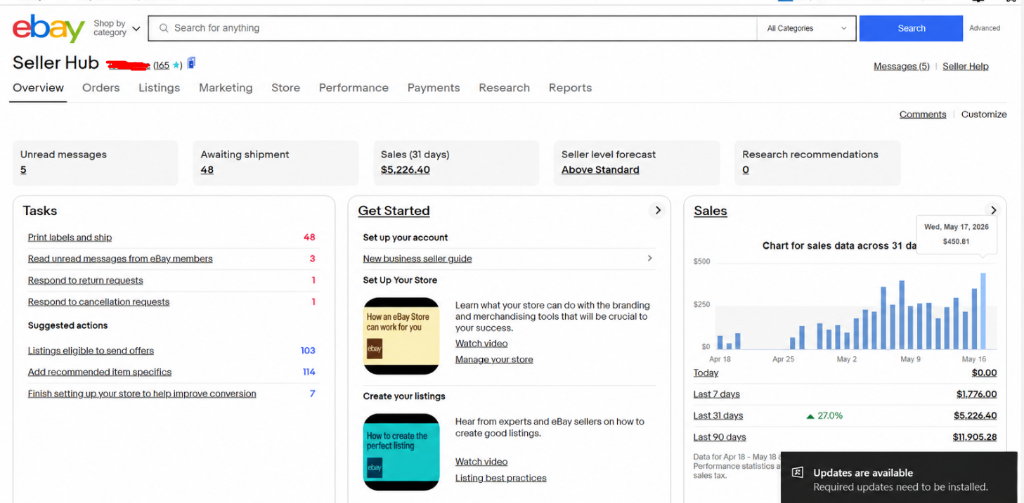 Omer Farooq eBay Store Screenshot