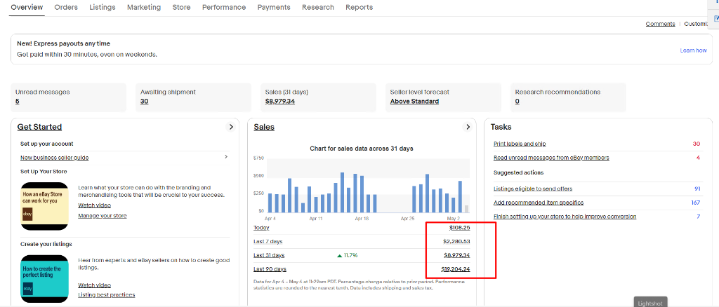 Hamza Bilal eBay Store Screenshot
